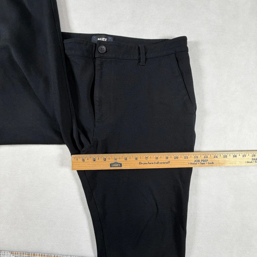 Paige Mens Black Jogger Pants Size 34 Rayon Blend Stretch Ribbed Cuff Trousers